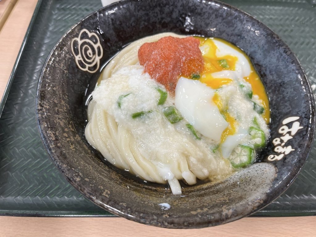 はなまるうどんの明太玉とろぶっかけ