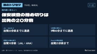 旅のトリセツ P.02 国内線の保安検査の締め切りは出発の20分前